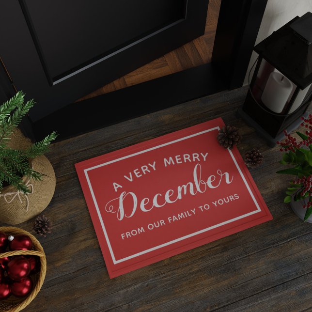 Felpudo Feliz diciembre, Navidades rojos bienvenidos a Doo (Subido por el creador)