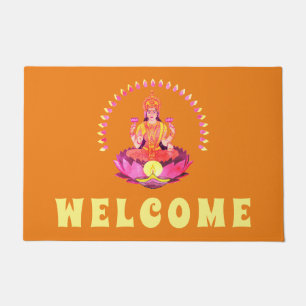 Felpudo Feliz Diwali - Diosa Deepalavi Lakshmi 1