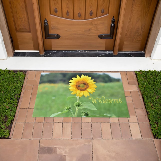Felpudo Feliz Doormat de girasol (Exterior)