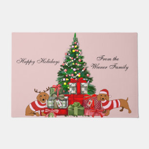 Felpudo Feliz feriado Dachshund Doormat