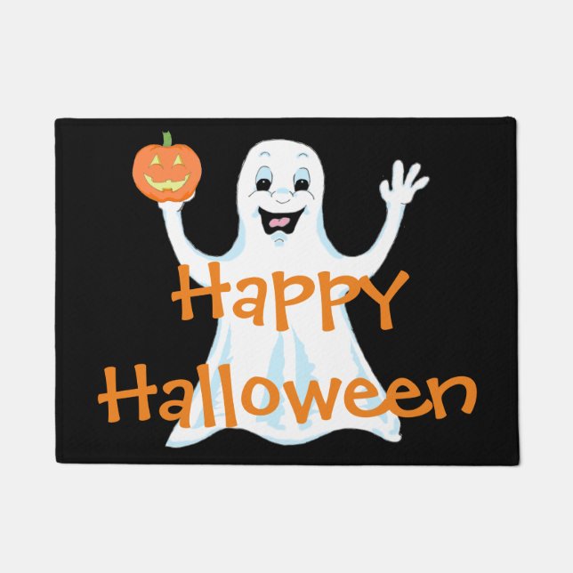 Felpudo Feliz Ghost Welcome Mat (Anverso)