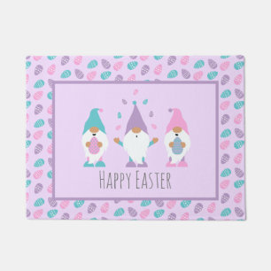 Felpudo Feliz Gnome de Pascua jadeando huevos de Pascua