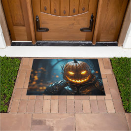 Felpudo Feliz Guerrero de la Calabaza de Halloween