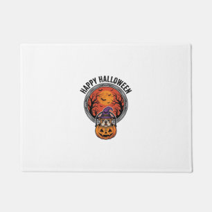 Felpudo Feliz Halloween Bulldog Bruja Calabaza Camiseta Vi