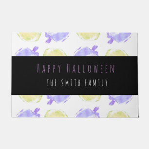 Felpudo Feliz Halloween Calabaza Sellos Patrón Nombre