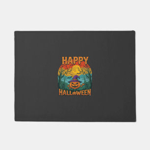 Felpudo Feliz Halloween Calabaza Sombrero de Bruja Luna Ll