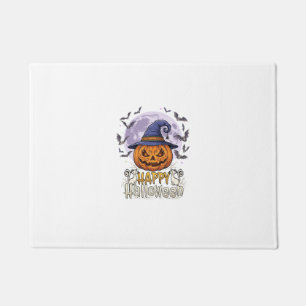 Felpudo Feliz Halloween Calabaza Sombrero de Bruja Murciél