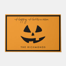 Felpudo Feliz Halloween Cara de Calabaza Personalizada