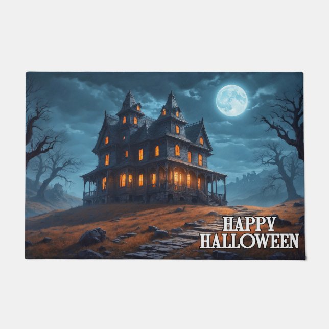 Felpudo Feliz Halloween Casa Embrujada (Anverso)