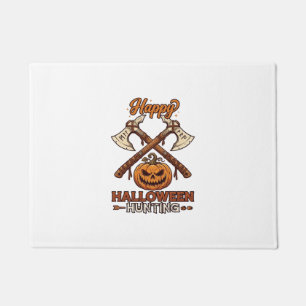 Felpudo Feliz Halloween Caza Hachas Cruzadas Calabaza Runa