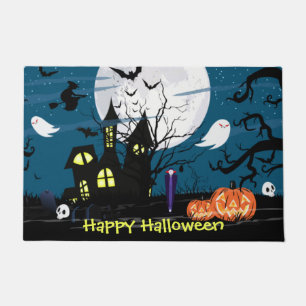 Felpudo Feliz Halloween Hauned House Art