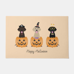 Felpudo Feliz Halloween Labrador Recuperar Calabaza de Per