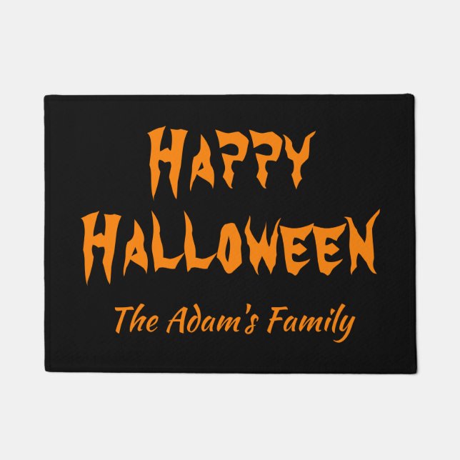 Felpudo Feliz Halloween Negro Personalizado (Anverso)