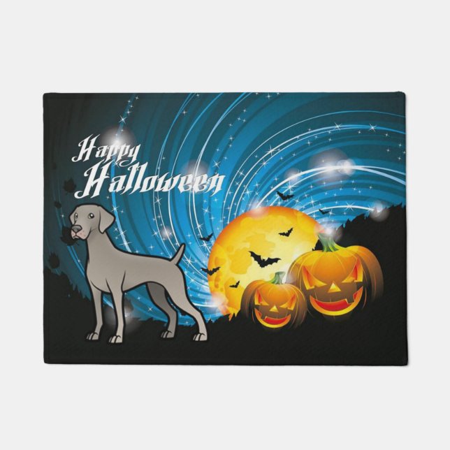 Felpudo Feliz Halloween Weimaraner (Anverso)