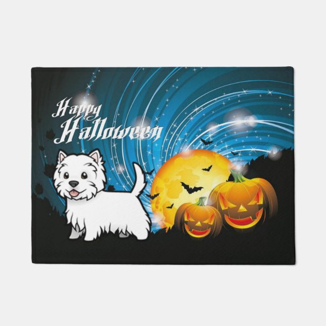 Felpudo Feliz Halloween West Highland Terrier (Anverso)