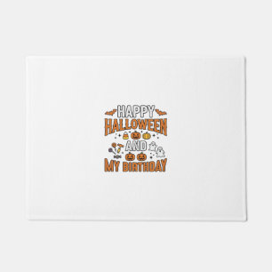 Felpudo Feliz Halloween y mi cumpleaños diseño vintage_1
