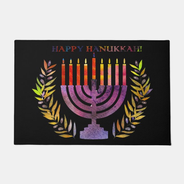 Felpudo Feliz Hanukkah Doormat (Anverso)