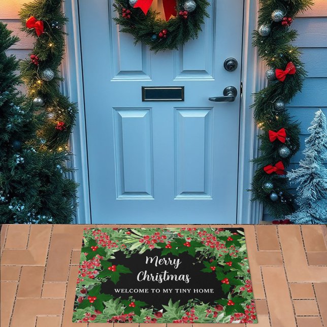 Felpudo Feliz Navidad a mi pequeña casa (Merry Christmas welcome to my tiny home Doormat. Wonderful doormat for the holiday season.)