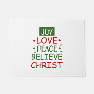 Felpudo Feliz Navidad Alegría Amo Paz Creer