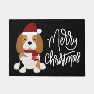 Felpudo Feliz Navidad   Beagle Santa Claus