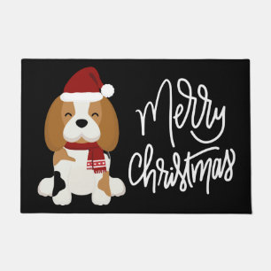 Felpudo Feliz Navidad   Beagle Santa Claus