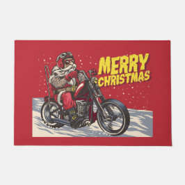 Felpudo Feliz Navidad Biker Santa Doormat