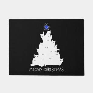 Felpudo feliz navidad camisa negra árbol estrella amarilla