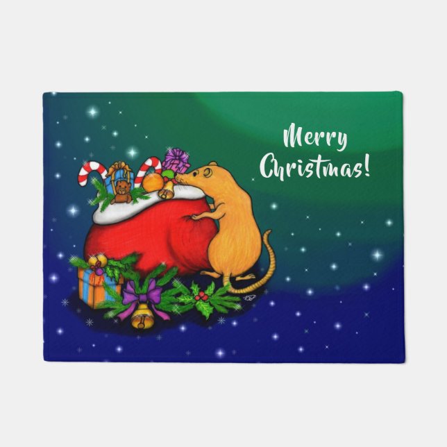 Felpudo Feliz Navidad con el príncipe rata (Anverso)