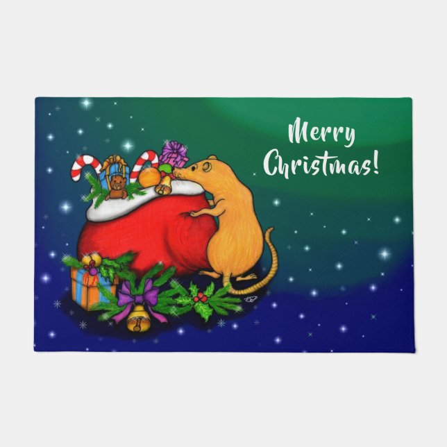 Felpudo Feliz Navidad con el príncipe rata (Anverso)