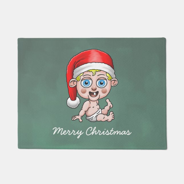 Felpudo Feliz Navidad de Santa Joven (Anverso)