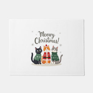 Felpudo Feliz Navidad divertido gato Navidad vacaciones Xm