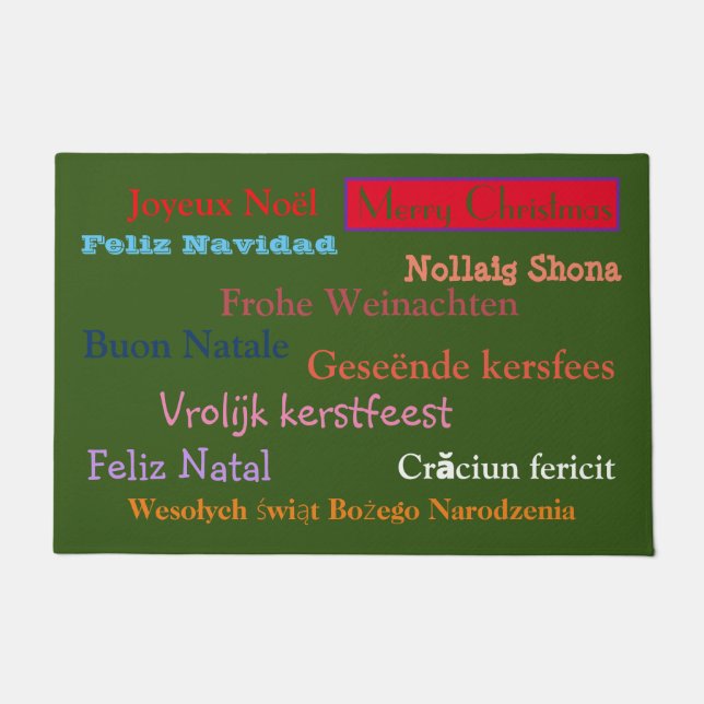 FELPUDO FELIZ NAVIDAD EN 11 IDIOMAS (Anverso)