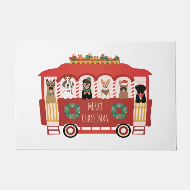 Felpudo Feliz Navidad en Trolly (Anverso)