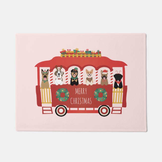 Felpudo Feliz Navidad en Trolly (Anverso)