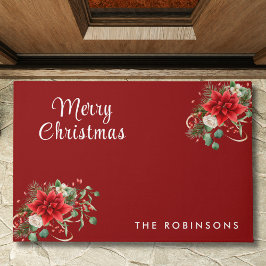 Felpudo Feliz Navidad Familia Botánica Nombre Rojo