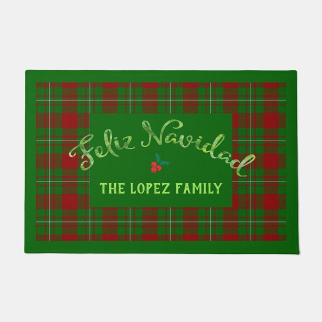 Felpudo Feliz Navidad Family Doormat (Anverso)