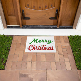 Felpudo Feliz Navidad, guión rojo y verde