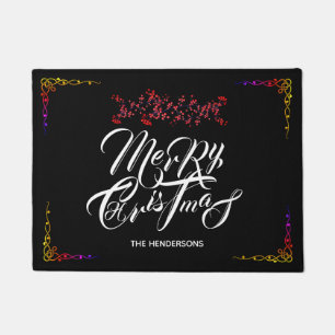 Felpudo Feliz Navidad Negro -