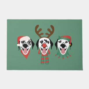 Felpudo Feliz Navidad Perros Dalmacianos