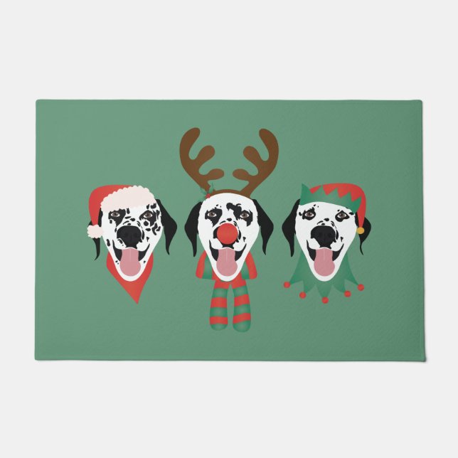 Felpudo Feliz Navidad Perros Dalmacianos (Anverso)