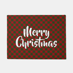 Felpudo Feliz Navidad Placa Kerr Tartan