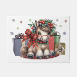 Felpudo Feliz Navidad Pony