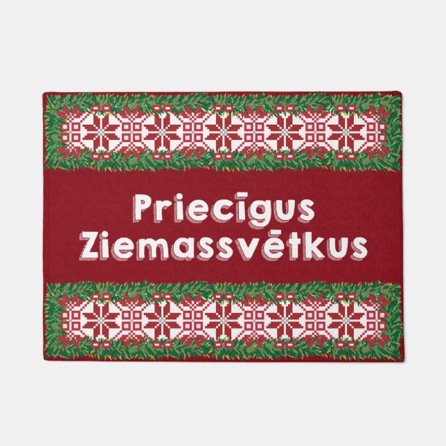 Felpudo Feliz Navidad Priecīgus Ziemassvētkus (Anverso)