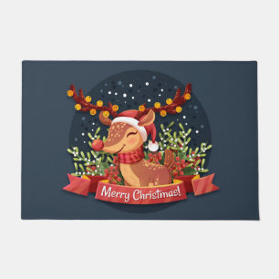 Felpudo Feliz Navidad Rudolph