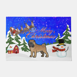 Felpudo Feliz Navidad Shar Pei