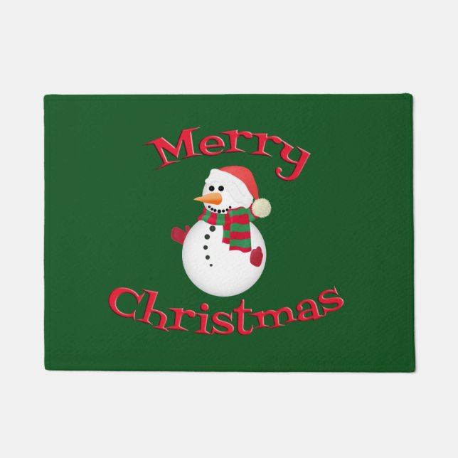 Felpudo Feliz Navidad Snowman Door Mat (Anverso)