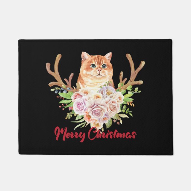 Felpudo Feliz Navidad y Gato (Anverso)