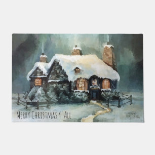 Felpudo Feliz Navidad Y Todas Maravillosas Noche De Invier