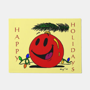 Felpudo Feliz ornamento "FELIZ FESTIVIDAD" Doormat estacio