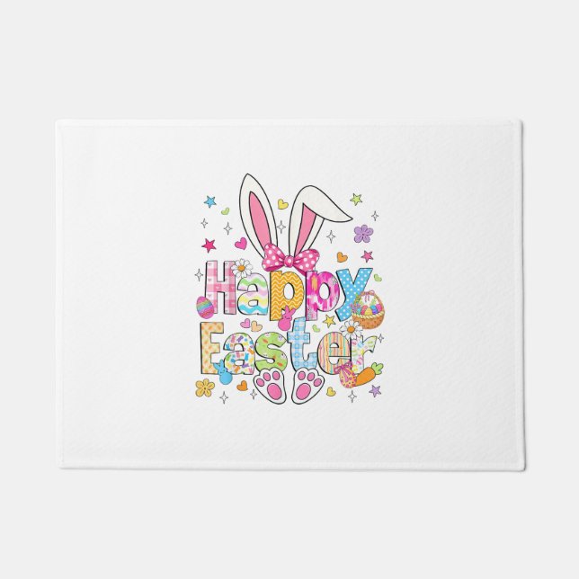 Felpudo Feliz Pascua 2026 Conejito Lindo Conejo Día de Pas (Anverso)